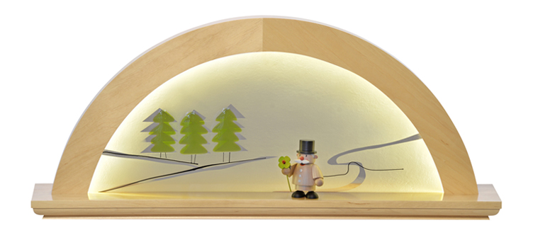 75895 Lichterbogen Erle natur, Glas 'grüne Tanne', LED-Beleuchtung