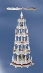 70054 Pyramide, fnfstufig, wei/bordeaux, elektr.