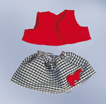 67227 Kleid fr Teddy Mdchen, zweiteilig (Rock/Weste) fr Teddy 14 cm